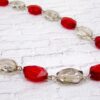RED AND GRAY GLASS BEADED NECKLACE - Image 4