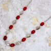 RED AND GRAY GLASS BEADED NECKLACE - Image 7
