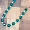 GREEN GLASS AND WHITE PEARL NECKLACE - Image 9