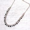 BLACK AND CLEAR GLASS BEAD NECKLACE WITH FABRIC WRAP CHAIN - Image 4