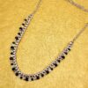 BLACK AND CLEAR GLASS BEAD NECKLACE WITH FABRIC WRAP CHAIN - Image 6