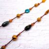 LONG BROWN AND GREEN STONE BEAD NECKLACE - Image 9