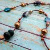 LONG BROWN AND GREEN STONE BEAD NECKLACE - Image 4