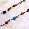LONG BROWN AND GREEN STONE BEAD NECKLACE - Image 5