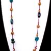 LONG BROWN AND GREEN STONE BEAD NECKLACE - Image 3