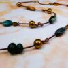 LONG BROWN AND GREEN STONE BEAD NECKLACE - Image 8
