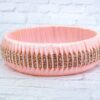 PINK FABRIC WRAPPED BRACELET WITH PINK CRYSTALS - Image 4