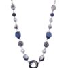 BLACK AND GRAY GLASS BEAD NECKLACE