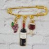 WINE THEME CHARM BROOCH PIN - Image 7
