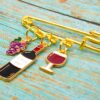 WINE THEME CHARM BROOCH PIN - Image 4