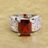 RED CUBIC ZIRCONIA STONE RING SIZE 8 - Image 7