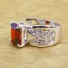 RED CUBIC ZIRCONIA STONE RING SIZE 8 - Image 8