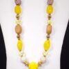 YELLOW AND BROWN BEAD NECKLACE - Image 3