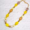 YELLOW AND BROWN BEAD NECKLACE - Image 2