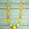 YELLOW AND BROWN BEAD NECKLACE - Image 7