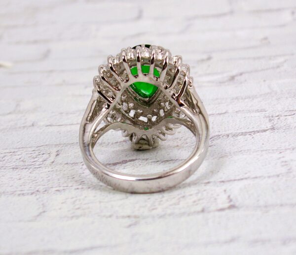 GREEN TEARDROP SHAPE CUBIC ZIRCONIA STONE RING SIZE 7 - Image 7