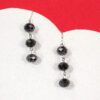BLACK GLASS BEAD EARRINGS - Image 4