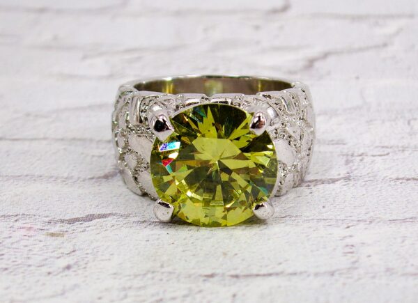 YELLOW ROUND SOLITAIRE CUBIC ZIRCONIA STONE RING SIZE 8 - Image 7