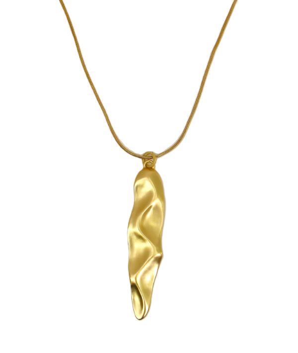 LONG GOLD PENDANT NECKLACE IN MATTE GOLD