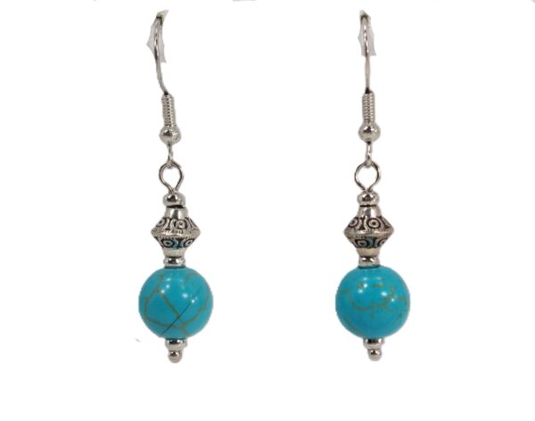 TURQUOISE STONE NECKLACE AND EARRING SET - Image 4