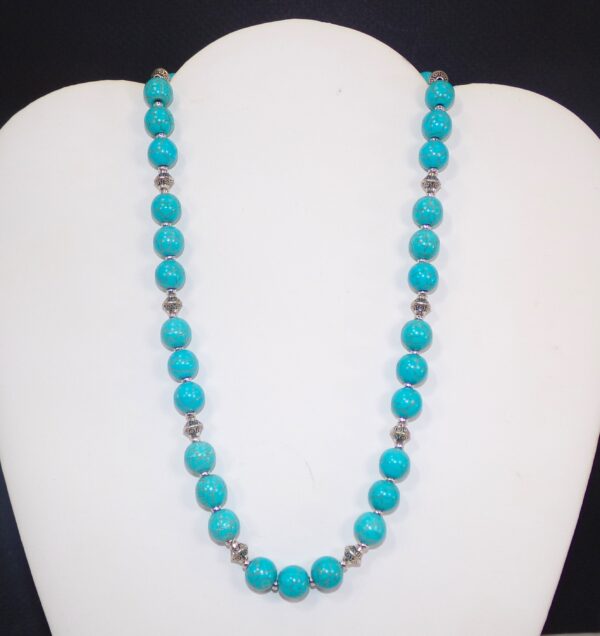 TURQUOISE STONE NECKLACE AND EARRING SET - Image 3