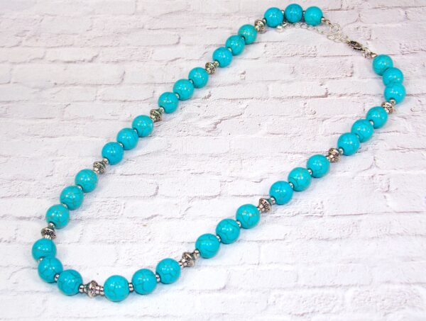 TURQUOISE STONE NECKLACE AND EARRING SET - Image 9