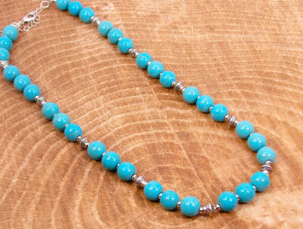 TURQUOISE STONE NECKLACE AND EARRING SET - Image 8