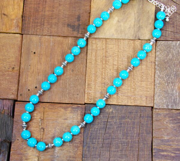 TURQUOISE STONE NECKLACE AND EARRING SET - Image 10