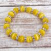 BRIGHT YELLOW CAT EYE STONE BRACELET WITH CRYSTALS - Image 4