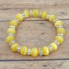 BRIGHT YELLOW CAT EYE STONE BRACELET WITH CRYSTALS - Image 5