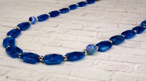 BLUE AGATE STONE NECKLACE - Image 2