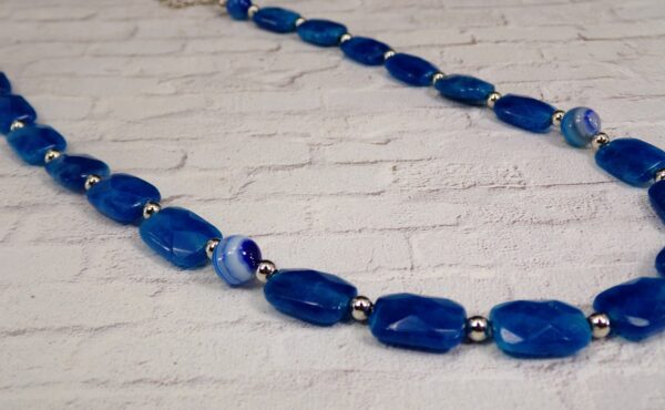 BLUE AGATE STONE NECKLACE - Image 4