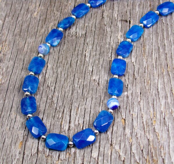 BLUE AGATE STONE NECKLACE - Image 3