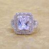 RECTANGLE CLEAR CUBIC ZIRCONIA STONE RING SIZE 8 - Image 4
