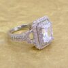 RECTANGLE CLEAR CUBIC ZIRCONIA STONE RING SIZE 8 - Image 6