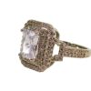 RECTANGLE CLEAR CUBIC ZIRCONIA STONE RING SIZE 8 - Image 2