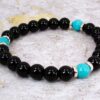 BLACK AND TURQUOISE STONE BEAD BRACELET - Image 4