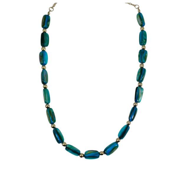 BLUE SHELL BEAD NECKLACE