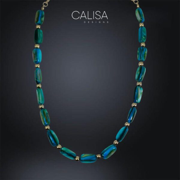 BLUE SHELL BEAD NECKLACE - Image 10