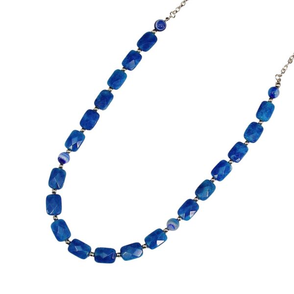 BLUE AGATE STONE NECKLACE