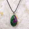 RUBY IN ZOISITE TEARDROP STONE PENDANT NECKLACE - Image 8