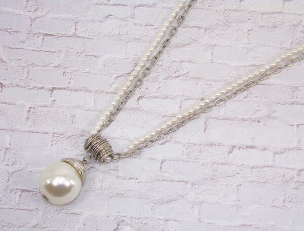 LARGE WHITE PEARL PENDANT NECKLACE - Image 7