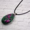 RUBY IN ZOISITE TEARDROP STONE PENDANT NECKLACE - Image 9