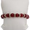 PURPLE CAT EYE STONE BEAD BRACELET WITH CRYSTALS - Image 6