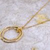 LARGE SHINY GOLD PENDANT NECKLACE - Image 2