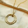 LARGE SHINY GOLD PENDANT NECKLACE - Image 8