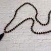 BLACK AGATE STONE PENDANT ON A BLACK GLASS BEAD NECKLACE - Image 6
