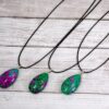 RUBY IN ZOISITE TEARDROP STONE PENDANT NECKLACE - Image 3