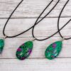RUBY IN ZOISITE TEARDROP STONE PENDANT NECKLACE - Image 7