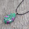 RUBY IN ZOISITE TEARDROP STONE PENDANT NECKLACE - Image 6